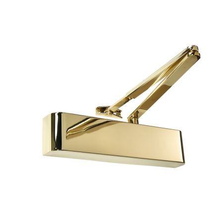 Rutland TS.5204 Door Closer, BC c/w Semi-Radius Cover, Flatbar Armset, Polished Brass