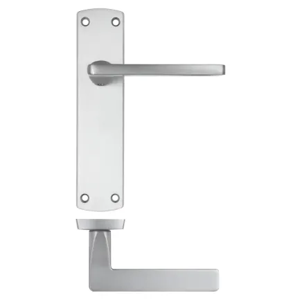 Zoo Hardware Leon lever on latch backplate - Satin Chrome