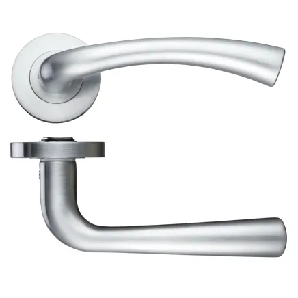 Zoo Hardware Florence lever on round rose - Satin Chrome