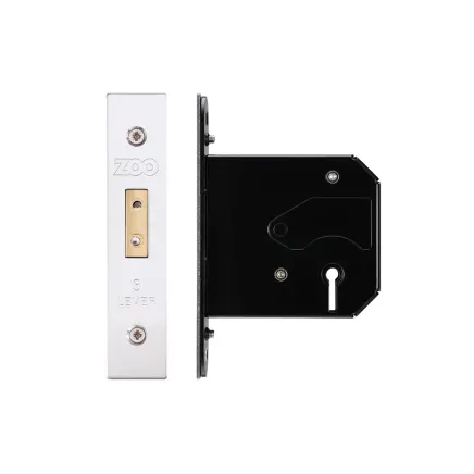 Zoo Hardware 3 Lever Replacement Dead Lock - 76mm c/w PVD Forend and Strike - Satin Stainless