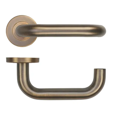 Zoo Hardware 19mm Tubular Lever on Round Rose 52mm x 8mm Push-on Rose - BS EN 1906 Grade 3 - Grade 201 - AB