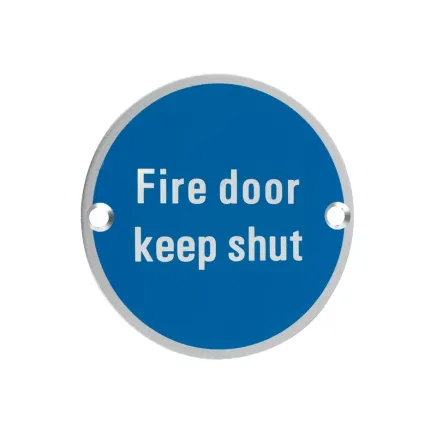 Zoo Hardware Signage - Fire Door Keep Shut - Satin Aluminium