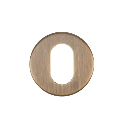 Zoo Hardware Oval Profile Escutcheon - 52mm Dia - Grade 201 - Antique Brass