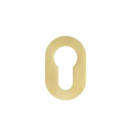 Zoo Hardware Euro Profile Escutcheon - Rosso Mini - 50 x 32 x 3 - PVD Satin Brass