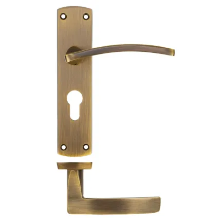 Zoo Hardware Toledo lever on euro backplate - Antique Brass