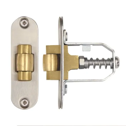 Zoo Hardware Adjustable Roller Latch, Radiused Forend and Strikeplate, SSS Finish - Satin Stainless