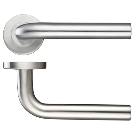 Zoo Hardware 19mm Radius Lever - Push On Rose - 52mm Dia - Grade 201 - Satin Stainless