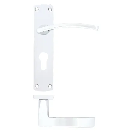 Zoo Hardware Toledo lever on euro backplate - Polished Chrome