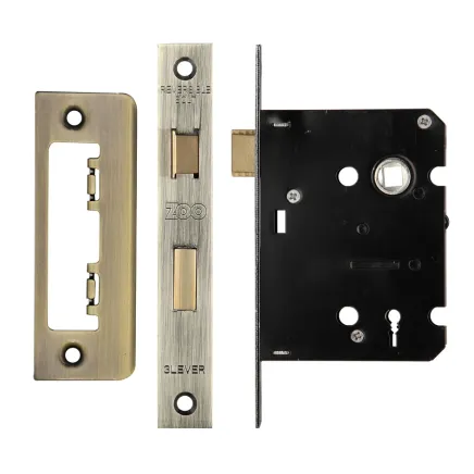 Zoo Hardware 3 Lever Mortice Sashlock, 76mm - 57mm Centres, Square, Florentine Bronze Finish