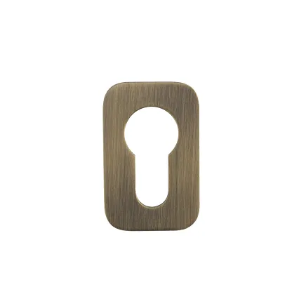 Zoo Hardware Euro Profile Escutcheon - Rosso Mini Squircle - 50 x 32 x 3 - Antique Brass