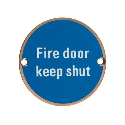 Zoo Hardware Fire Door Keep Shut - 76mm dia - PVD Bronze