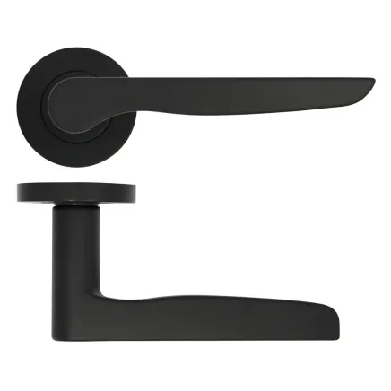 Zoo Hardware Vigo lever on rose - Matt Black