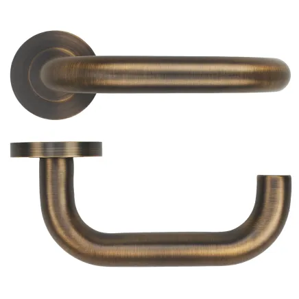 Zoo Hardware Maggiore Lever on Round Rose - Antique Brass