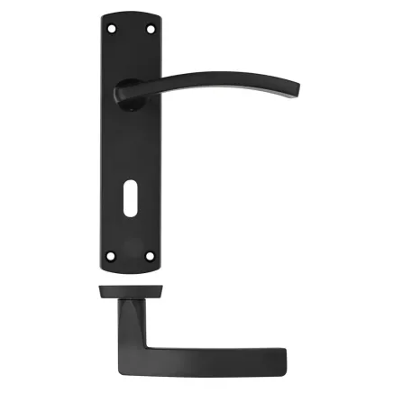 Zoo Hardware Toledo lever on lock backplate - Matt Black