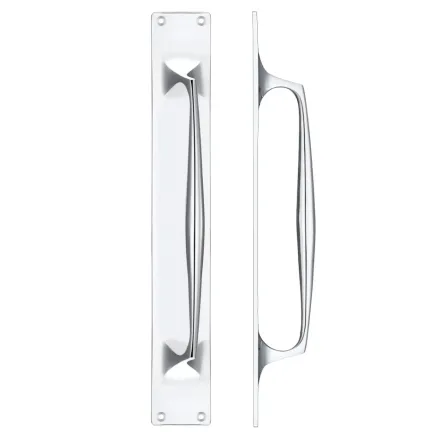 Zoo Hardware Pull Handle on Backplate - Chrome
