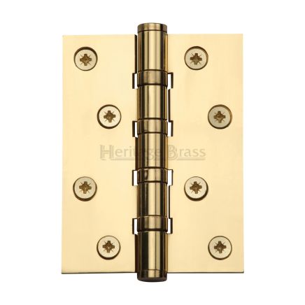 Heritage Brass Hinge Brass with Ball Bearing 4" x 3" Polished Brass finish