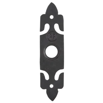 Zoo Hardware Bell Push with Fleur de Lys Plate - 30mm x 127mm - Black