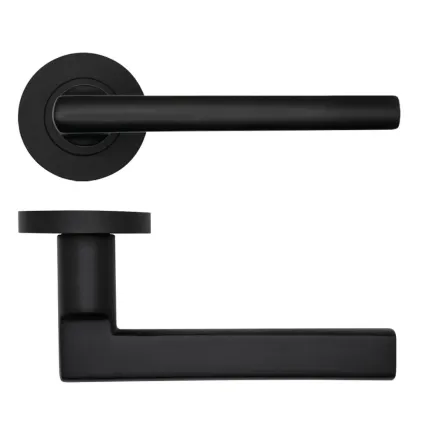 Zoo Hardware Varese Lever on Round Rose - Black