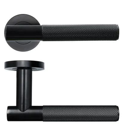 Zoo Hardware Orta Lever on Round Rose - Black