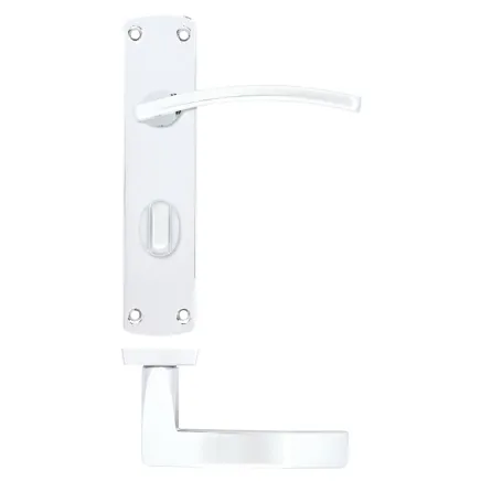 Zoo Hardware Toledo lever on bathroom backplate - Polished Chrome