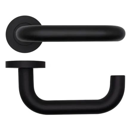 Zoo Hardware Maggiore Lever on Round Rose - Black