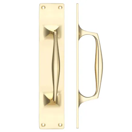 Zoo Hardware Pull Handle on Backplate - Polished Brass