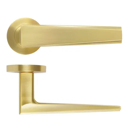 Zoo Hardware Veloce Lever On Round Rose - Satin Brass