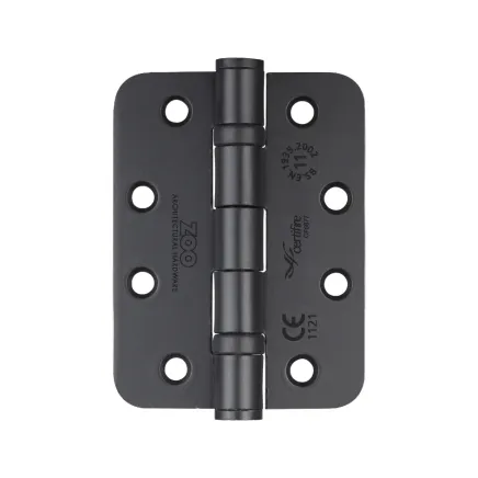 Zoo Hardware Ball Bearing Hinge - Steel 102 x 76 x 3mm - Radius - Powder Coat Black