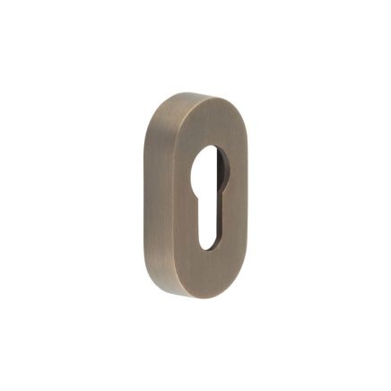 CRES Oval Antique Brass Euro Escutcheon - By Frelan Hardware - CRES403AB