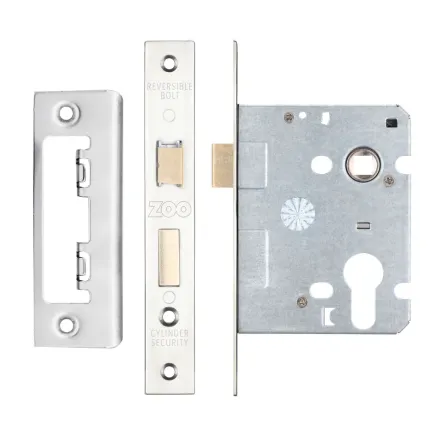 Zoo Hardware Euro Profile Sashlock 3" / 76mm - Polished Stainless