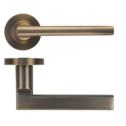 Zoo Hardware Varese Lever on Round Rose - Antique Brass