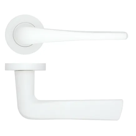 Zoo Hardware Como Lever on Round Rose - White