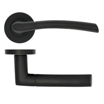Zoo Hardware Andorra lever on rose - Matt Black