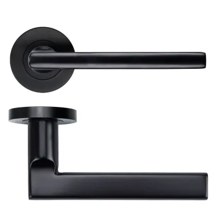 Zoo Hardware Varese Lever on Round Rose - Black