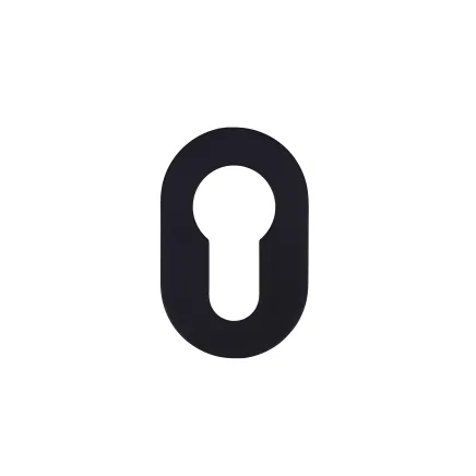 Zoo Hardware Euro Profile Escutcheon - Rosso Mini - 50 x 32 x 3 - Black