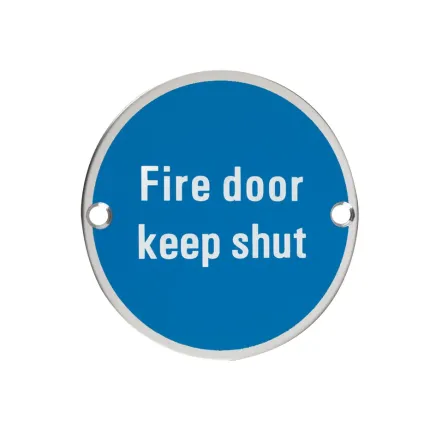 Zoo Hardware Fire Door Keep Shut - 76mm dia - Stainless Steel