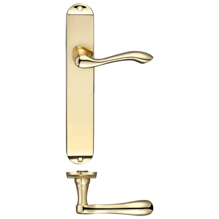 Zoo Hardware Arundel Lever Latch Furniture - Long Plate - Polished Brass