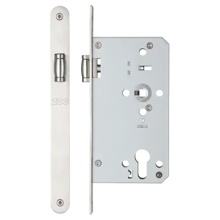 Zoo Hardware Roller din latch - backset 60mm - radius - Satin Stainless