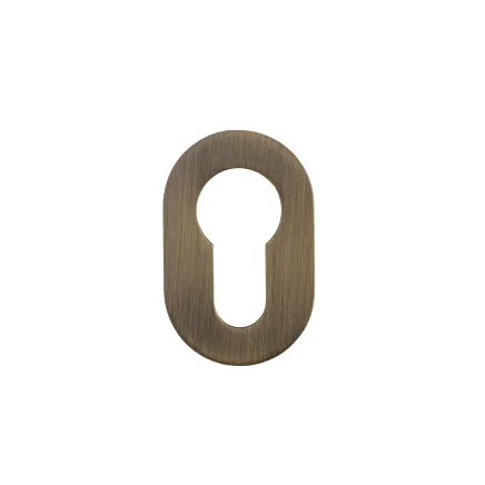 Zoo Hardware Euro Profile Escutcheon - Rosso Mini - 50 x 32 x 3 - Antique Brass