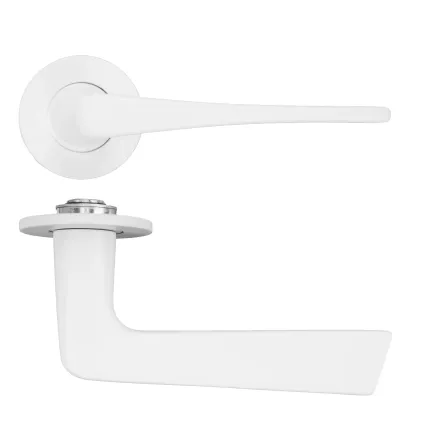 Zoo Hardware Como Lever on 4mm Round Slim Sprung Rose - White