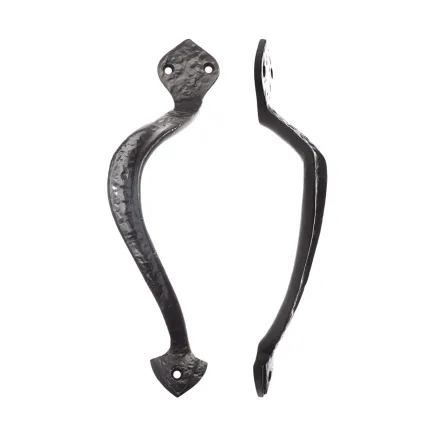 Zoo Hardware Offcentre Pull Handle - 9.5" - Left Hand - Black