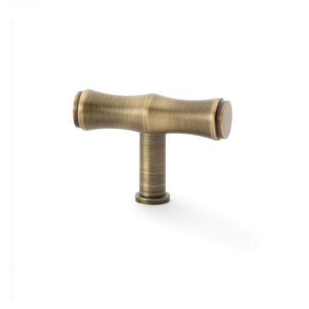 Alexander & Wilks - Crispin Bamboo T-bar Cupboard Knob - Antique Brass