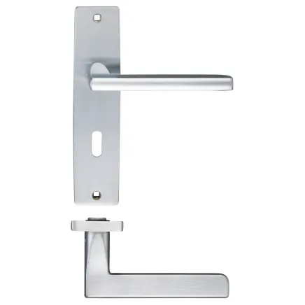 Zoo Hardware Venice lever on lock backplate - Satin Chrome
