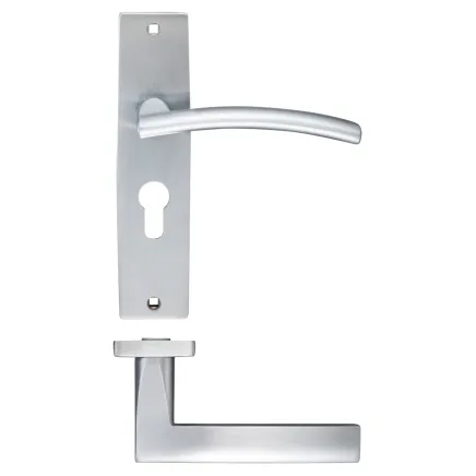 Zoo Hardware Amalfi lever on euro backplate - Satin Chrome