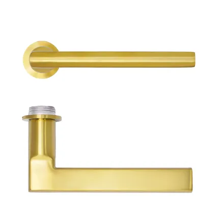 Zoo Hardware Varese Lever on 32mm Round Mini Rose - PVD Satin Brass