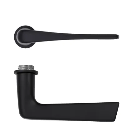 Zoo Hardware Como Lever on 32mm Round Mini Rose - Black