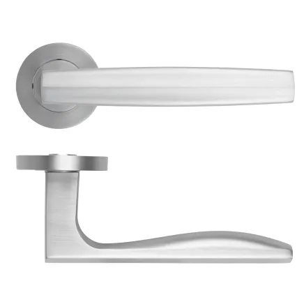 Zoo Hardware Appenine Lever On Round Rose - Satin Chrome