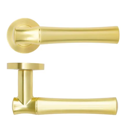 Zoo Hardware Aldo Lever On Round Rose - Satin Brass