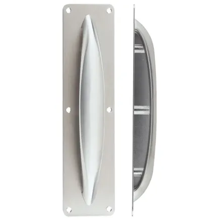 Zoo Hardware Anti Ligature Pull Handle on Backplate - Stainless Steel