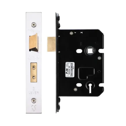 Zoo Hardware 3 Lever Sash Lock - 76mm C/W PVD Forend and Strike - Satin Stainless